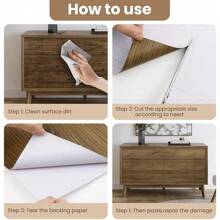 1卷加厚仿木纹踢脚线墙贴，自粘式客厅卧室墙壁转角装饰，3.15英寸 X 196.85英寸 - 彩色 - 查看 6