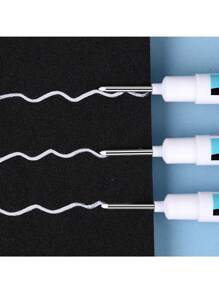 3pcs White Permanent Marker Pens - Quick Drying, Waterproof And Non-Fading, Suitable For DIY, Glass, Faux Leather, Wood, Metal Painting - Perfect For Valentine's Day, Party Crafts