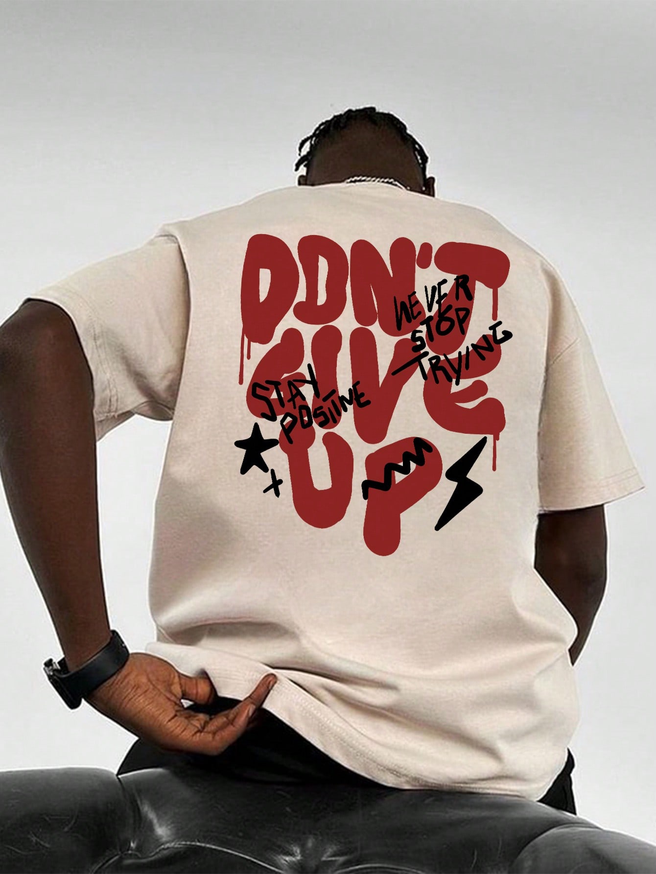 2025 Men's Casual Round Neck Letter Print Short Sleeve T-Shirt, Summer