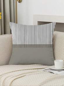 4pcs Geometric Striped Pattern Polyester Plush Cushion Cover Set, Popular Hot Selling Pillowcase For Sofa