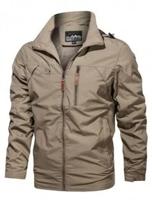 Men's Windproof And Waterproof Jacket - Màu Khaki - Xem 5