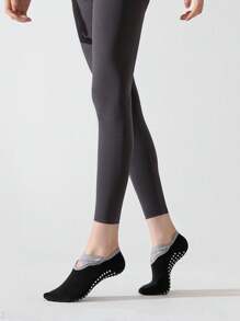 2/4/5 pares de calcetines tipo tripulación con agarre acolchado antideslizante para mujeres, aptos para Pilates, yoga, gimnasia, baile y entrenamiento deportivo