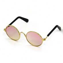 1 Stück süße retro runde Spiegelsonnenbrille, geeignet als Foto Requisite für kleine Hunde/Katzen, Haustierkatzen/Hunde Sonnenbrille, Teddy personalisierter lustiger Kopfschmuck Haustierzubehör