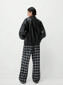 OUTTA BOX Women's Vintage Oversized Washed PU Casual Jacket, Spring/Summer Dad Style