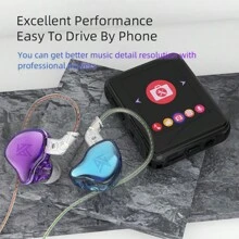 KZ KZ EDC In-Ear Monitor, High-Fidelity Stereo Stage/Studio IEM Wired Noise Isolating Earphones/Earbuds/Headphones For Musicians, Audiophiles, Budget Students, Comes With Storage Case (Black/Blue-Purple)