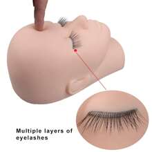 1个假头模特头练习化妆模型橡胶眼脸部移植假睫毛化妆练习头 - 藕粉色 - 查看 3