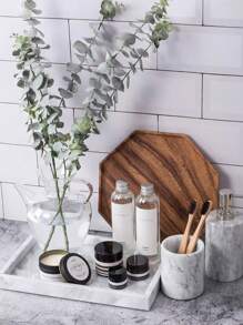 3pcs/2pcs/1pc 11.81 Inch Countertop And Vanity Tray - 1/2pcs Set Shatterproof Silicone Kitchen And Bathroom Tray, Suitable For Countertop, Kitchen Sink Soap Dispenser Tray, Bathroom Vanity Tray, Perfume And Key Tray, Bathroom Toilet And Bathroom Countertop Silicone Tray - Marble White - View 4