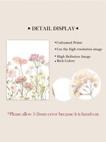 3 幅花卉画海报花卉海报植物墙艺术精美装饰画墙面印刷美学墙面艺术品厨房墙画客厅墙面装饰无框