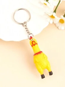 1pc/3pcs/6pcs Squeaky Screaming Chick Keychain, Novelty Funny Mini Rubber Squeeze Scream Chick Pendant, Creative Cute Cartoon Stress Relief Keychain, Gift For Keyring, Zipper Pull, Backpack, Car Keys, Wallet - Multicolor - View 3