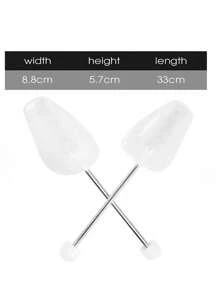 1 对可调节塑料鞋撑，适用于男士和女士，自动扩展，不变形鞋子定型器 - 白色 - 查看 2