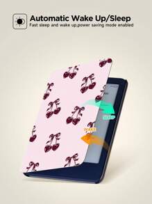 樱桃图案保护壳，适用于 Kindle 第 10 代 2019/Kindle（第 11 代-2024 年发布）（6 英寸）型号，自动唤醒/睡眠