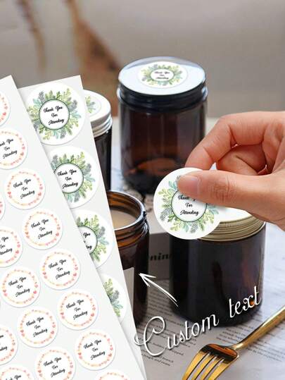 54/20 unidades de adesivos personalizados redondos de 5cm x 3cm com estampa floral, adesivos com texto personalizado, adesivos pequenos para embalagens de doces e dim sum, ideais para embalagens de presentes de Natal, decorações natalinas, adesivos para envelopes, adesivos para embalagens de doces e dim sum, decoração aconchegante, decoração de outono para casa e decoração de Natal.