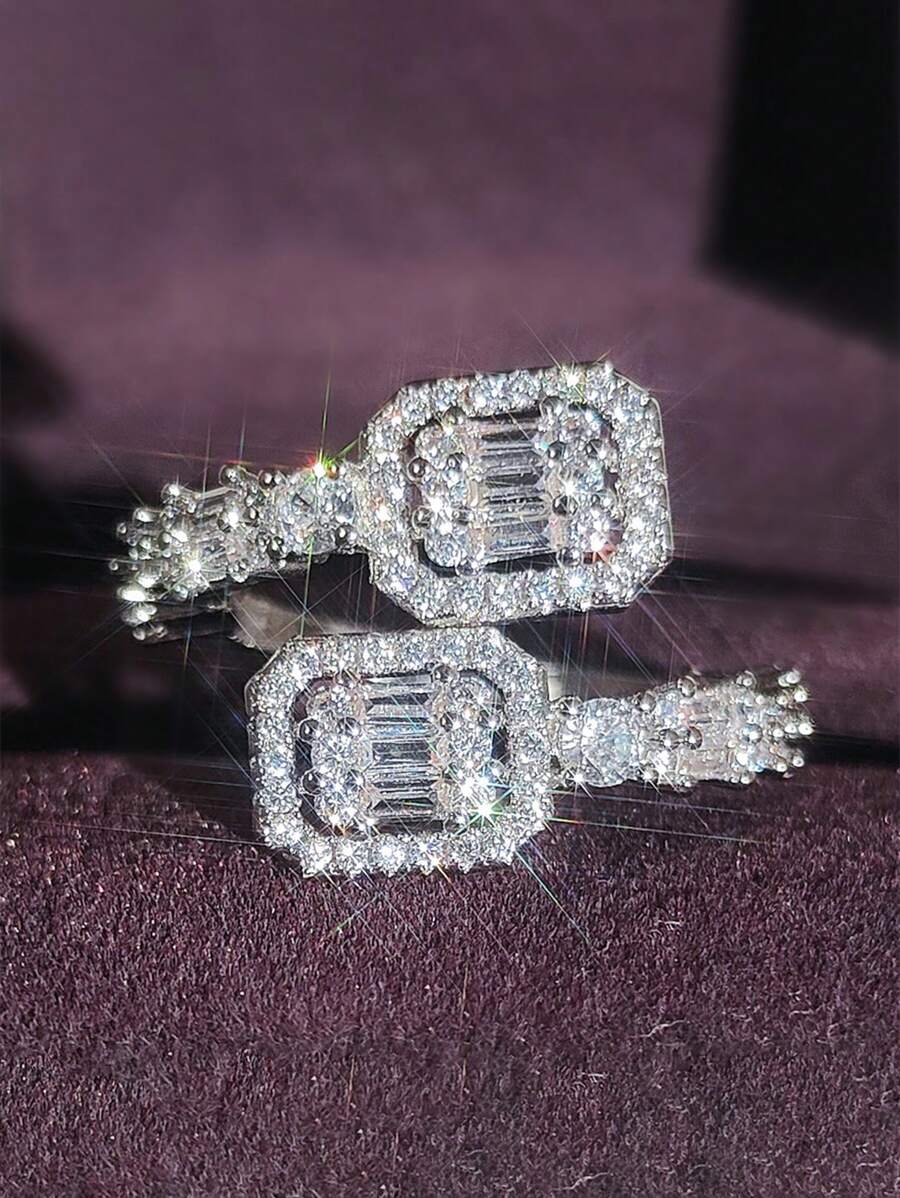 1 件经典方晶锆石戒指，适合女士婚礼订婚派对珠宝情人节礼物、妈妈、母亲、母亲节、礼物 - 1# - 查看 1