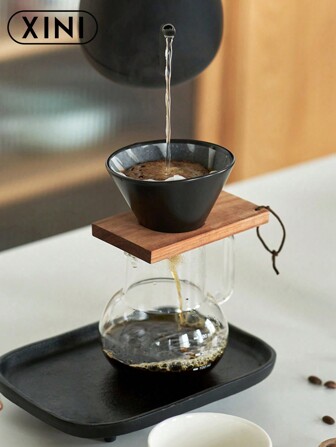 3pcs/Set Handmade Coffee Sharing Pot, Handmade Teapot, Ceramic Filter Cup & Utensils Set, Drip Brewing Equipment, Home Coffee Tools Back To School