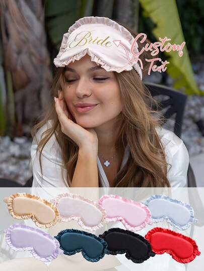Personalized Ruffled Sleep Eye Mask, New Year Personalized Eye Mask, Customized Sleep Mask, New Year Gift, Single's Party Eyemask