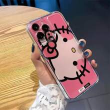 Sanrio Sanrio Cute Big Face Cat Cartoon Phone Case Compatible With Iphone 16, 16 Pro, 16 Pro Max, 16 Plus, Pink Bow Super Thin Full Coverage Phone Protective Case