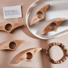 Customized Ring Bookend, Personalized Ring Bookmark Clip, Exclusive Ring Book Holder, Creative Ring Shaped Book Press Tool, Customized Reading Assistant, Ring Model, Unique Ring Book Stand, Elegant Ring Bookmark Book Press,School Supplies,Back To School,Christmas Gift Supplies - Wood Color - View 2