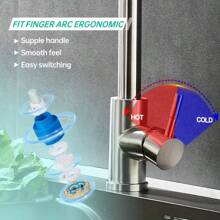 Pull-Out Faucet Kitchen Hot And Cold Stainless Steel Vegetable Sink Sink Double Water Outlet Retractable Rotatable Faucet - Multicolor - View 7