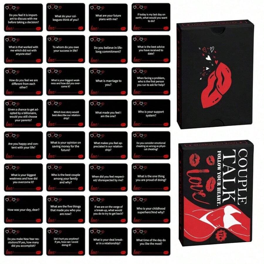 50 piezas Juego de cartas interactivo ambiguo para parejas, juego de mesa, cartas de interacción íntima para parejas - Multicolor - Ver 1