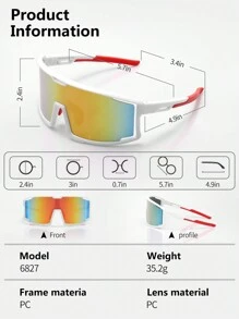 1pc Multi-Color Sport Fashion Fashion Bril voor Heren, Geschikt voor Buitenactiviteiten zoals Fietsen, Hardlopen, Paardrijden, Vissen, Straatfotografie en Decoratie