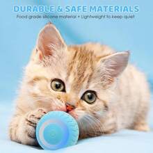 Juguete de bola para gatos con enrollado automático, con luz LED recargable por USB, juguete interactivo para el juego de gatitos - Multicolor - Ver 7