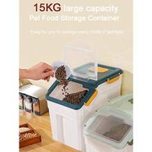 Pet Food Storage Container 2 Pack Large Airtight Pet Food Container With Measuring Cup And Scoop  Food Storage Container For Pet Food 44LBS Total Capacity Grey - Grey1 - View 2