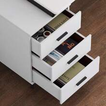 Escritorio Sencillo Mesa De Ordenador Y Estudio 100x50x72cm - Blanco - Ver 6