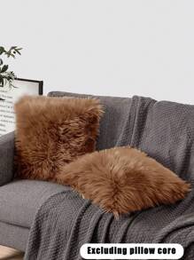 1 Sang Trọng Gối Thắt Lưng Không Chất Độn, Hiện Đại Flannelette Trang Trí Ném Gối Cho Gia Đình - Cà phê nâu - Xem 14