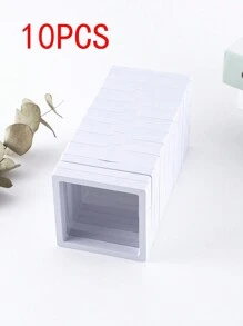 10件PE膜防氧化透明珠宝展示盒，防氧化珠宝盒，防尘珠宝悬挂收纳盒，防氧化小巧精致珠子展示盒，多功能便携式珠宝收纳盒，商务旅行适用，3D相册浮动相框，用于吊坠、项链、手链、戒指、硬币、耳环、别针、收纳盒、防氧化珠子宝盒，PE膜浮动3D浮动展示盒返校