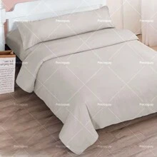 Juego De Three Piezas De Sábana De Color Solido, Suave Y Agradable Para La Piel. Includes Sábana For The Cama, Fundas For Almohadas And Edredón. Hay Three Colors And Multiple Sizes Available.