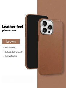 3 pezzi Custodie per telefono in texture di pelle di lusso, colori nero, grigio, marrone, adatte per iPhone 11/12/13/14/15/16 Pro Max/17/17 Pro/17 Pro Max/17 Air, autunno/inverno