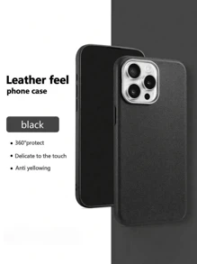 3 pezzi Custodie per telefono in texture di pelle di lusso, colori nero, grigio, marrone, adatte per iPhone 11/12/13/14/15/16 Pro Max/17/17 Pro/17 Pro Max/17 Air, autunno/inverno