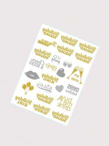 1 Sheet Glitter Tattoo Stickers For Wedding Party Waterproof Temporary Tattoos For Women And Men Hand And Body Decoration - Multicolor - View 18
