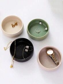 1 件陶瓷珠宝托盘，圆形桌面安装多用途收纳盘，可存放戒指、耳环、手表 - 家用配件收纳盒，珠宝托盘，适合女性返校礼物 - 彩色 - 查看 7