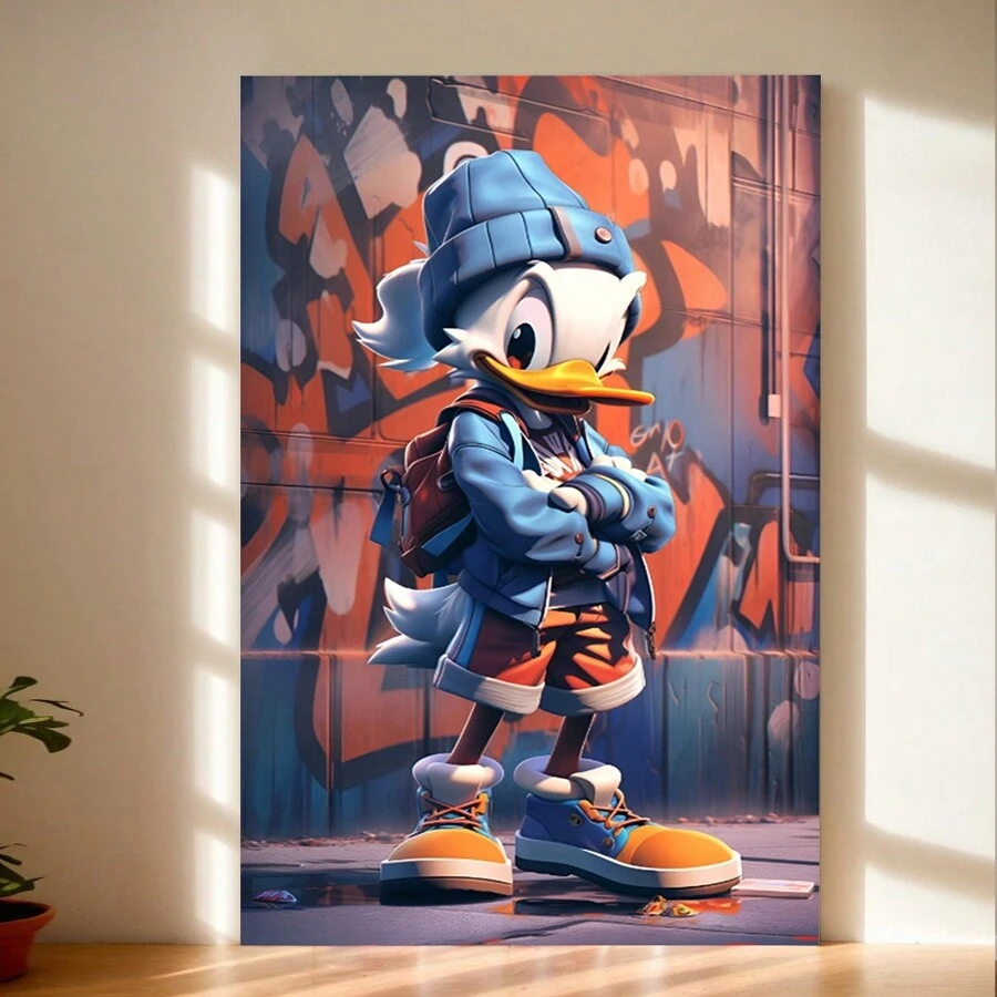 Donald Duck Canvas Artwork Wall Decor, Asian Style Modern Art Piece, Ideal For Living Room, Bedroom, And Other Home Spaces
