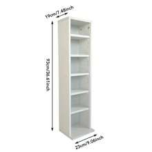 6 Tier Beech Wooden CD DVD Game Book Shelf Storage Tower Rack- Fits 102 CDs - White - View 4