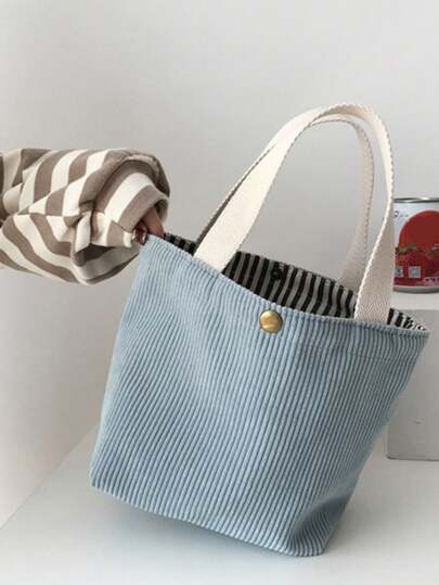 Kleine Kordel-Lunch-Tasche für Frauen, Segeltuch tragbare Tote Bags Mini Bento Picknick Essen Tasche Reise Handtasche für Studentinnen