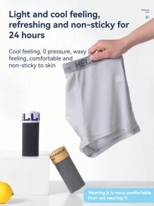 4pcs/Pack Men's Ice Silk Underwear Fashion Stripe Comfortable Boxer Briefs Plus Size Shorts