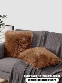 1 Sang Trọng Gối Thắt Lưng Không Chất Độn, Hiện Đại Flannelette Trang Trí Ném Gối Cho Gia Đình - Cà phê nâu - Xem 12