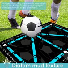 1pc Soccer Footwork Training Mat, Non-Slip Sports Pad For Ball Control And Footwork Improvement, Indoor Sound-Absorbing Fitness Mat, Shock-Absorbing Soft Carpet For Speed And Agility Training, Suitable For All Ages Home Bathroom Decor Bath Rug Outdoor Rug Door Mat Fall Decor Bathroom Accessories Back To School - Blue - View 5