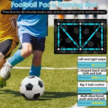 1pc Soccer Footwork Training Mat, Non-Slip Sports Pad For Ball Control And Footwork Improvement, Indoor Sound-Absorbing Fitness Mat, Shock-Absorbing Soft Carpet For Speed And Agility Training, Suitable For All Ages Home Bathroom Decor Bath Rug Outdoor Rug Door Mat Fall Decor Bathroom Accessories Back To School - Blue - View 8