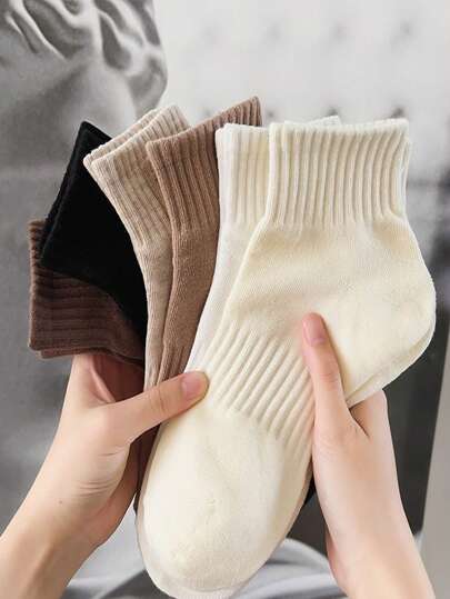 6/10 أزواج جوارب كاحل للنساء جديدة للخريف/الشتاء بألوان سادة، متعددة الاستخدامات، عالية الجودة، مريحة، ناعمة، مناسبة للطالبات والفتيات والرياضة، مانعة للانزلاق، مناسبة لجميع المواسم
