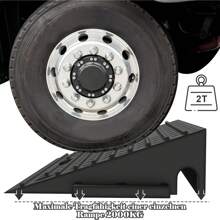 YARDIN 2 rampas de acera, rampa de umbral de puerta de goma, rampa de acera para automóvil, motocicleta, umbral de puerta de rampa para vehículo de silla de ruedas para bordillos de 10 cm de alto, negro - 53x32x10 cm