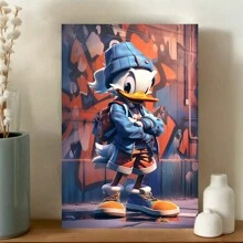 Donald Duck Canvas Artwork Wall Decor, Asian Style Modern Art Piece, Ideal For Living Room, Bedroom, And Other Home Spaces