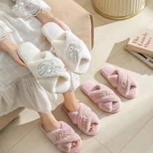 Customized Bride Slippers, Mother Of The Bride/Groom Gift, Bridesmaid Gift, Bridal Shower, Wedding, Bachelorette Party Gift - Pink - View 2