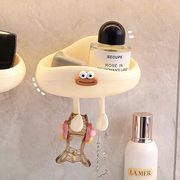 1pc Cute Cartoon Cloud Soap Dish, Social Media Fashion Wall-Mounted Big Mouth Soap Holder For Bathroom Back To School