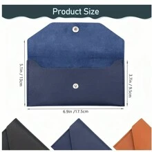 1 件纯色男士和女士 PU 皮革钞票钱包套信封夹硬币方便中包女士钱包钱包长款钱包