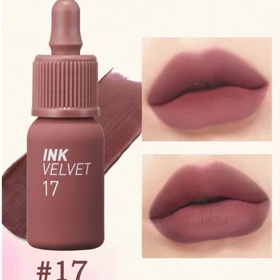 Peripera K-Beauty Ink Velvet Lipstick, High Color Payoff, Long-Lasting, Lightweight, Gluten-Free, Preservative-Free, Velvet Matte Lipstick, Liquid Lipstick, Smooth, Long-Lasting Color, Korean Cosmetics