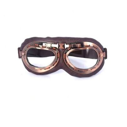 Motorcykelhjälmglasögon i retrostil, vindtät Dammtät ridning Skyddsglasögon för utomhuscykling och sport