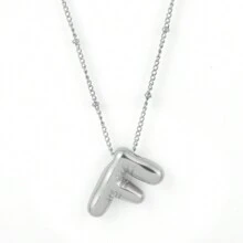 1 件气球光滑 A-Z 吊坠字母项链时尚简约链条锁骨链，节日礼物，适合女性日常佩戴